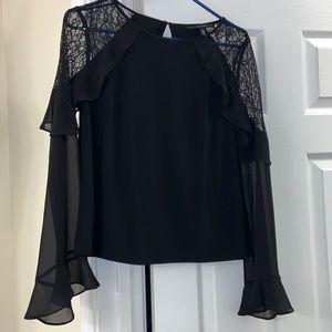 White House Black Market Lace Shoulder Top